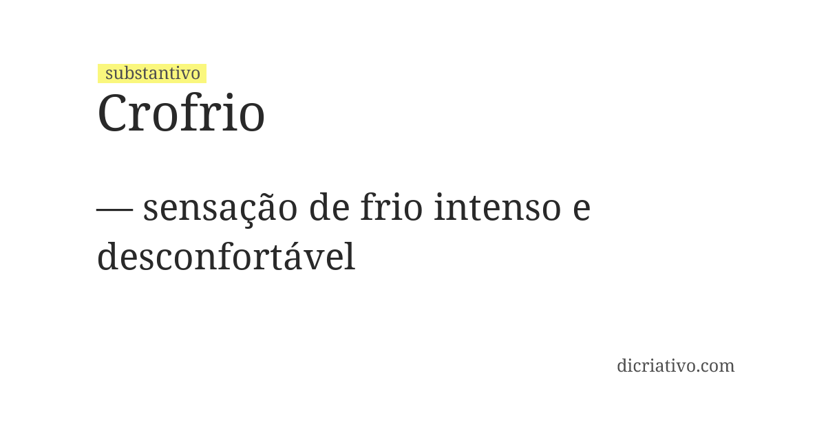 Significado de crofrio