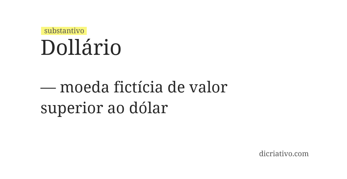 Significado de dollário