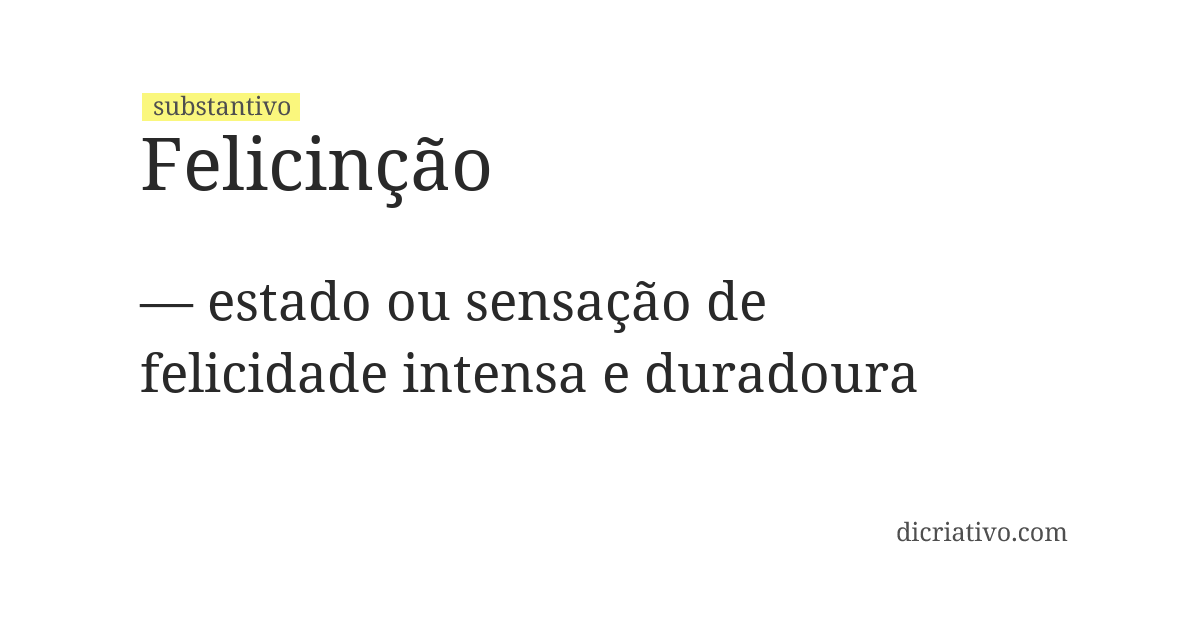 Significado de felicinção