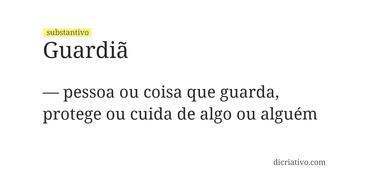 Significado de guardiã