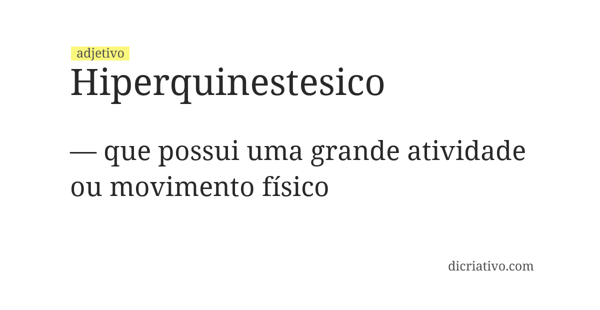 Significado de hiperquinestesico