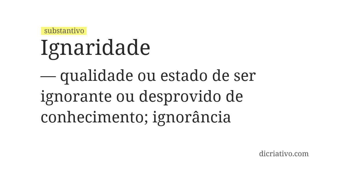 Significado de ignaridade