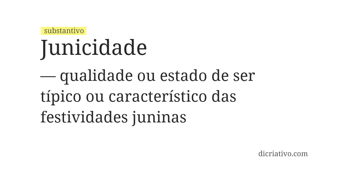Significado de junicidade