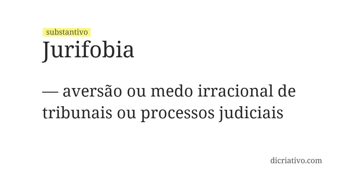Significado de jurifobia