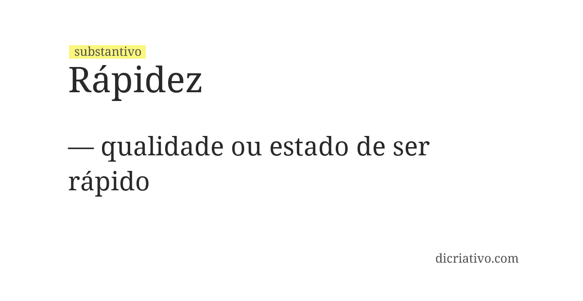 Significado de rápidez