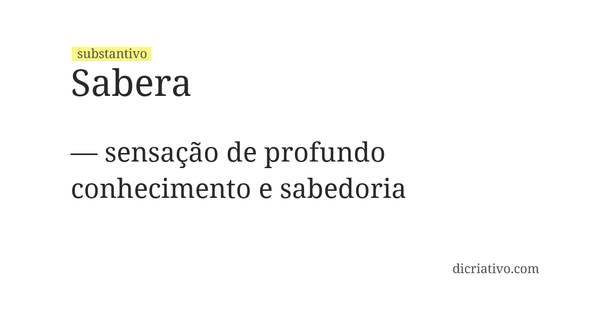 Significado de sabera