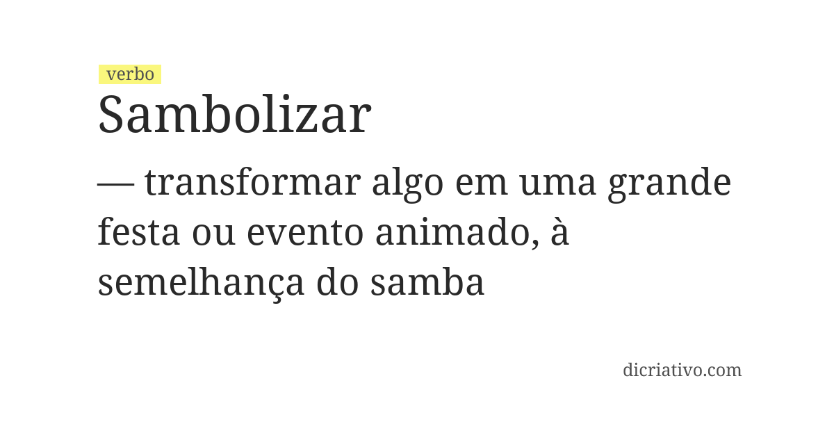 Significado de sambolizar
