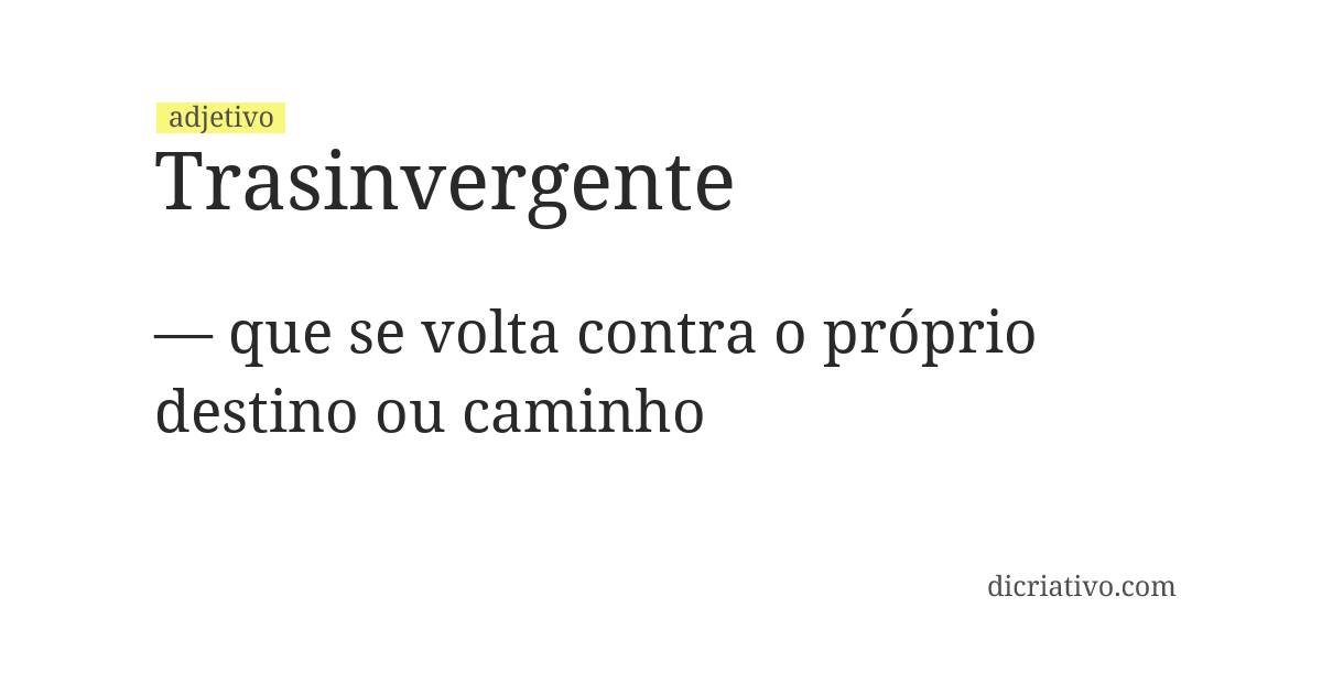Significado de trasinvergente