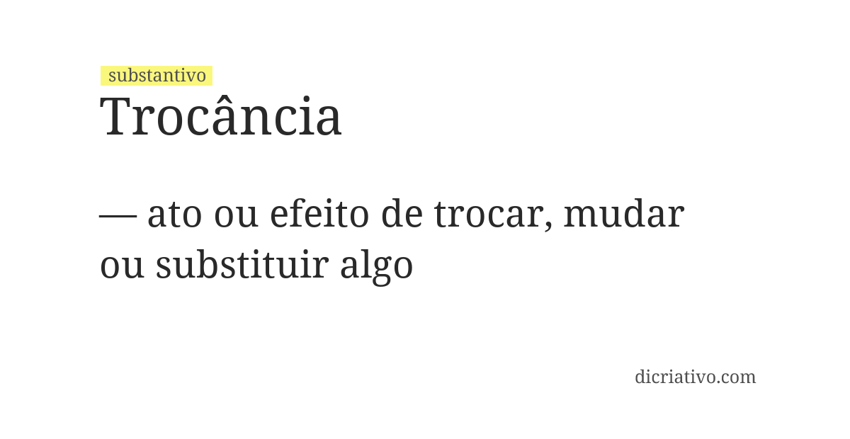 Significado de trocância