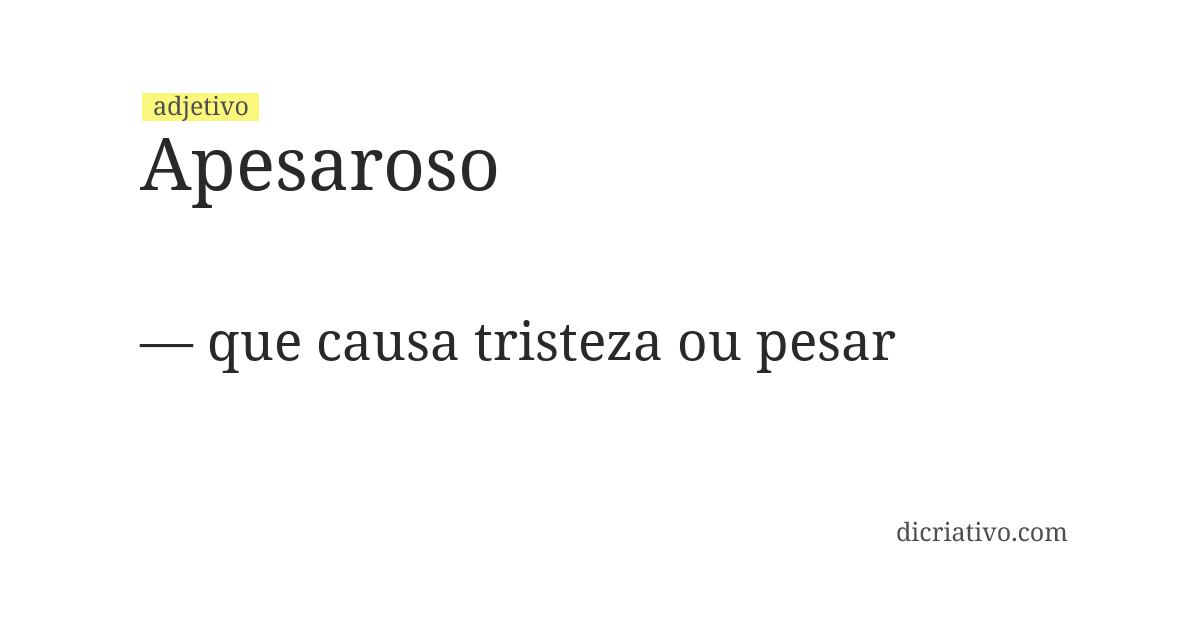 Significado de apesaroso