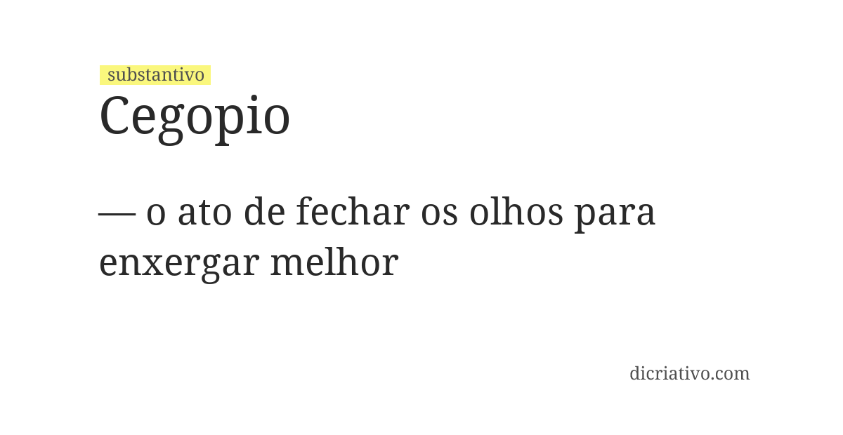 Significado de cegopio