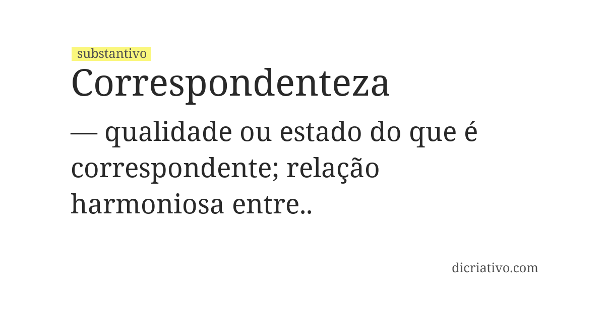 Significado de correspondenteza