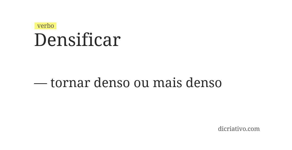 Significado de densificar