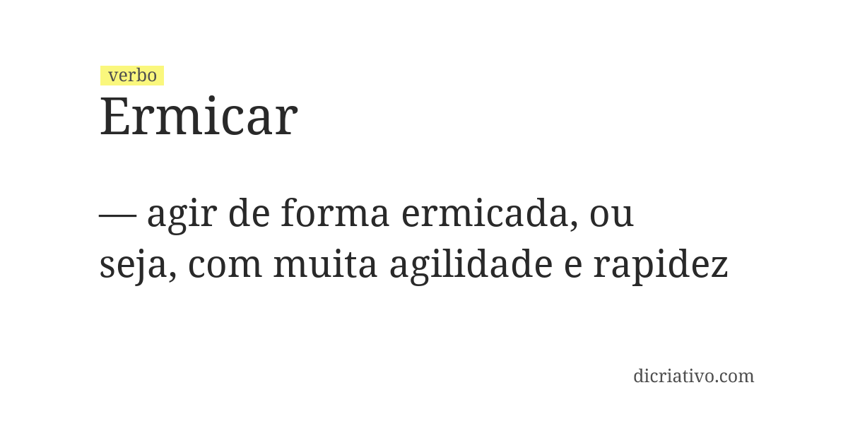 Significado de ermicar