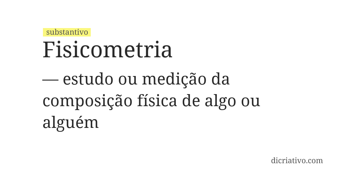 Significado de fisicometria