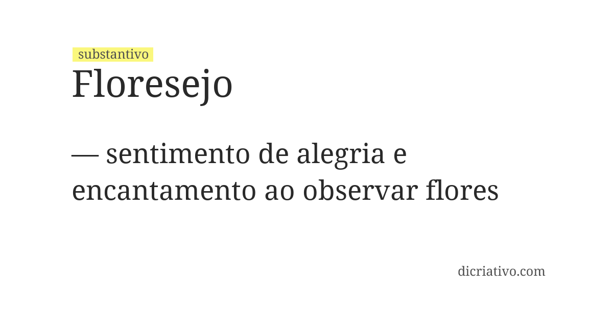 Significado de floresejo