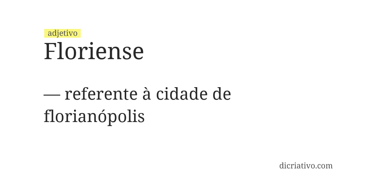 Significado de floriense