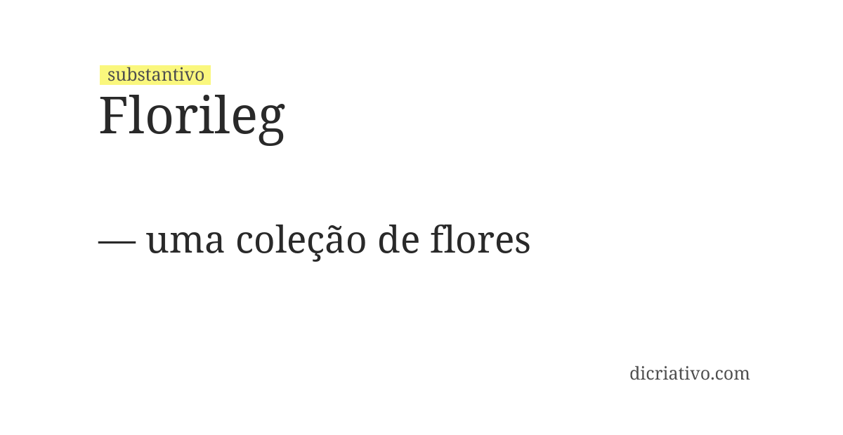 Significado de florileg