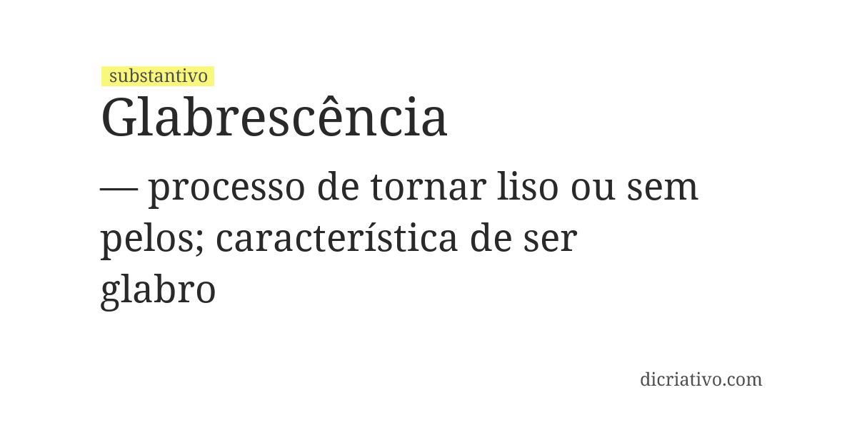 Significado de glabrescência