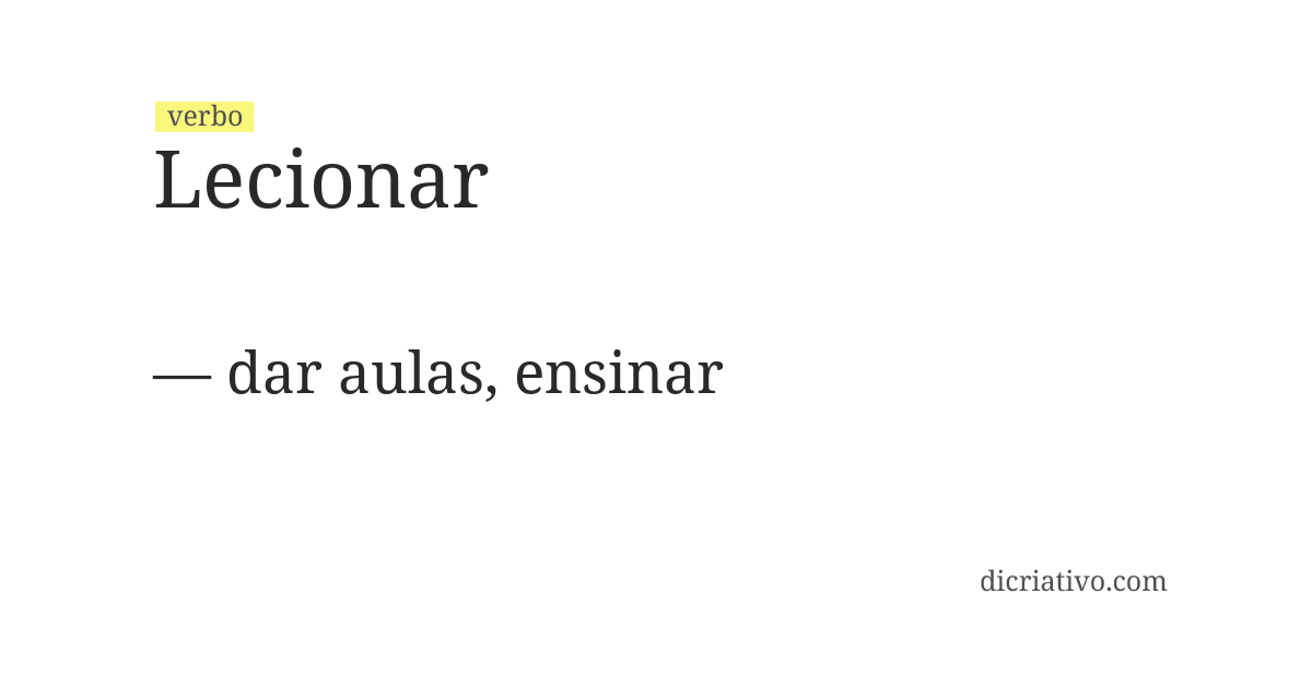 Significado de lecionar