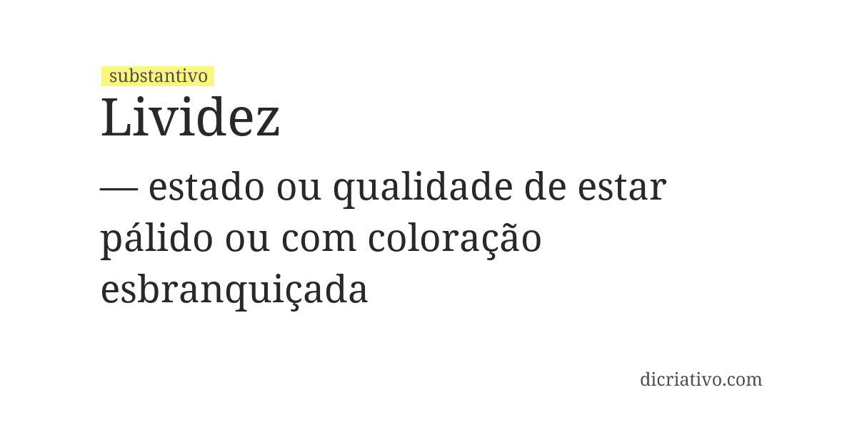 Significado de lividez