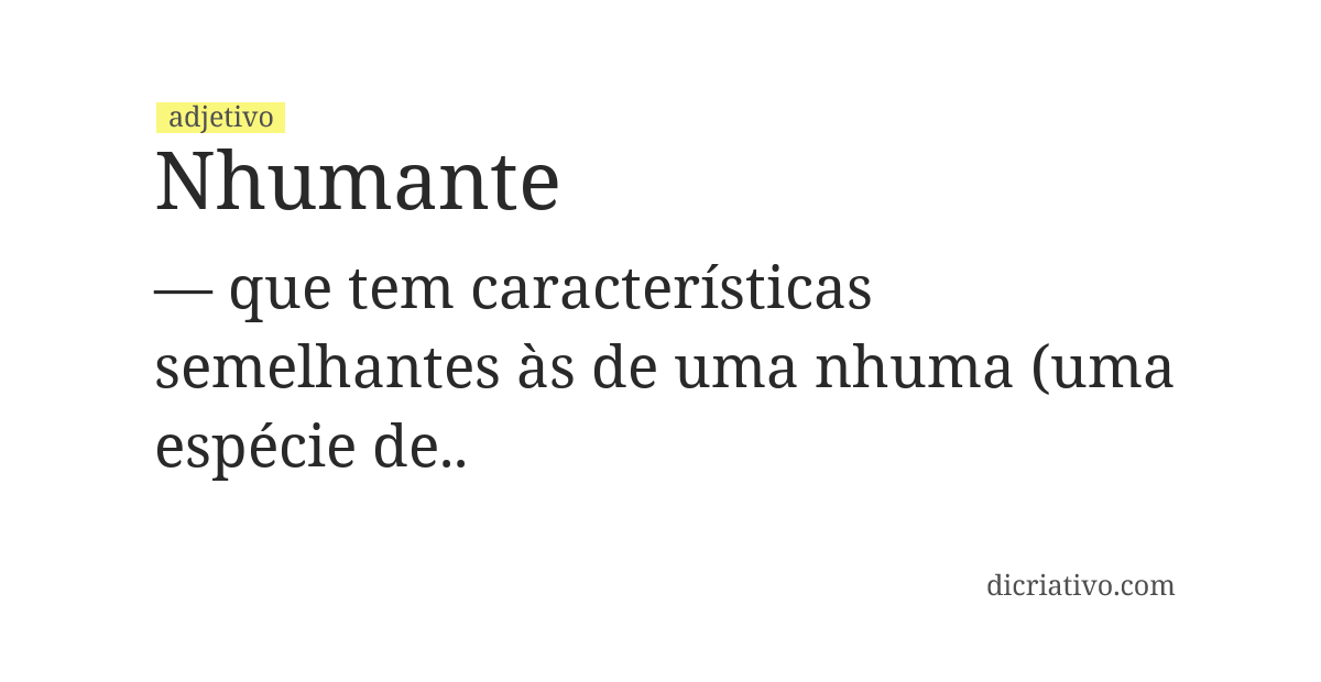 Significado de nhumante