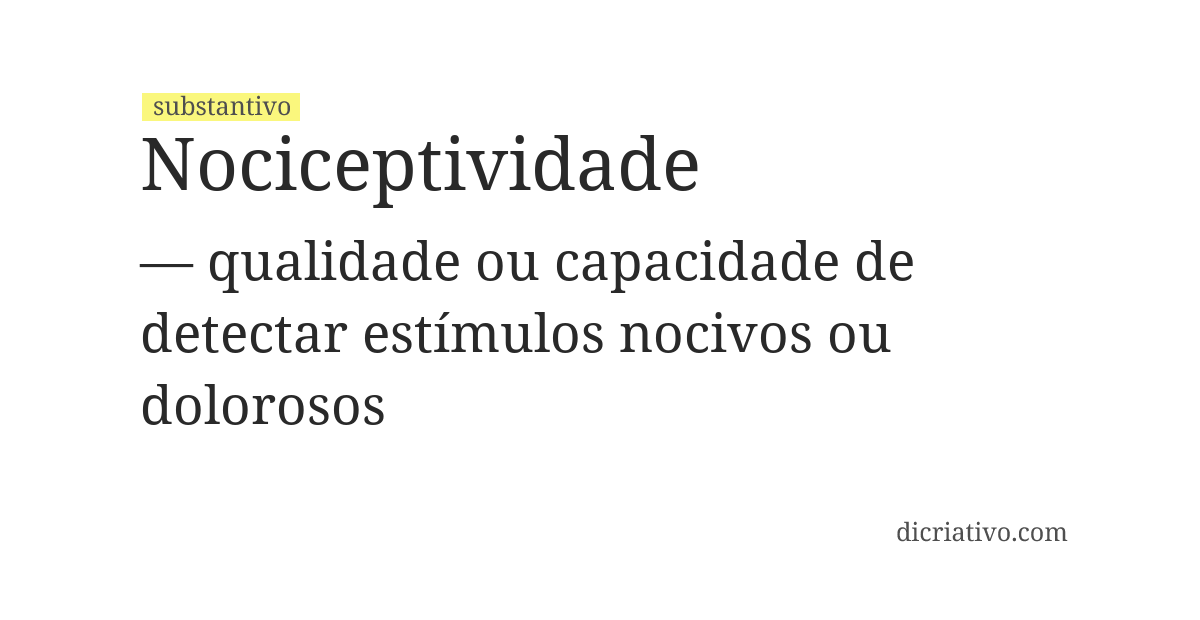 Significado de nociceptividade