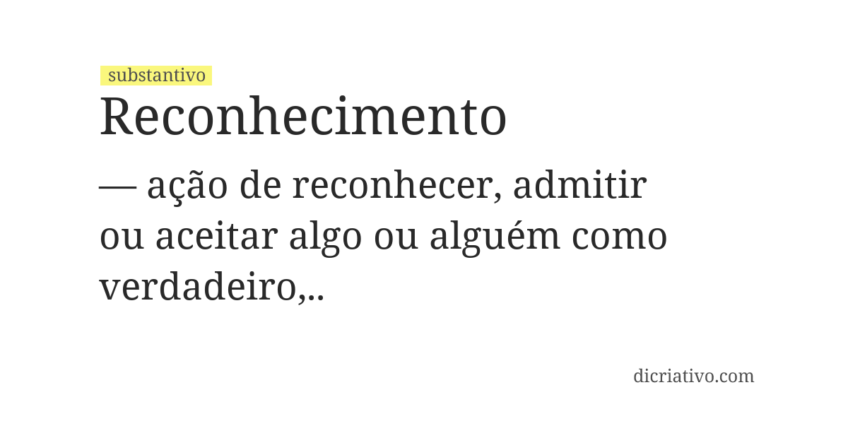 Significado de reconhecimento