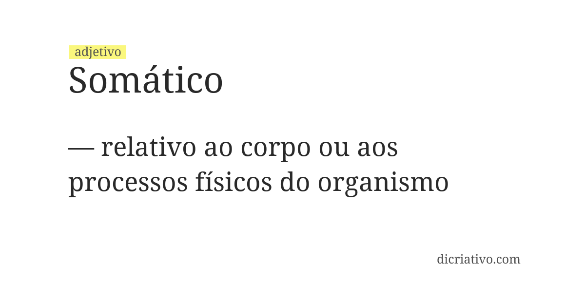Significado de somático