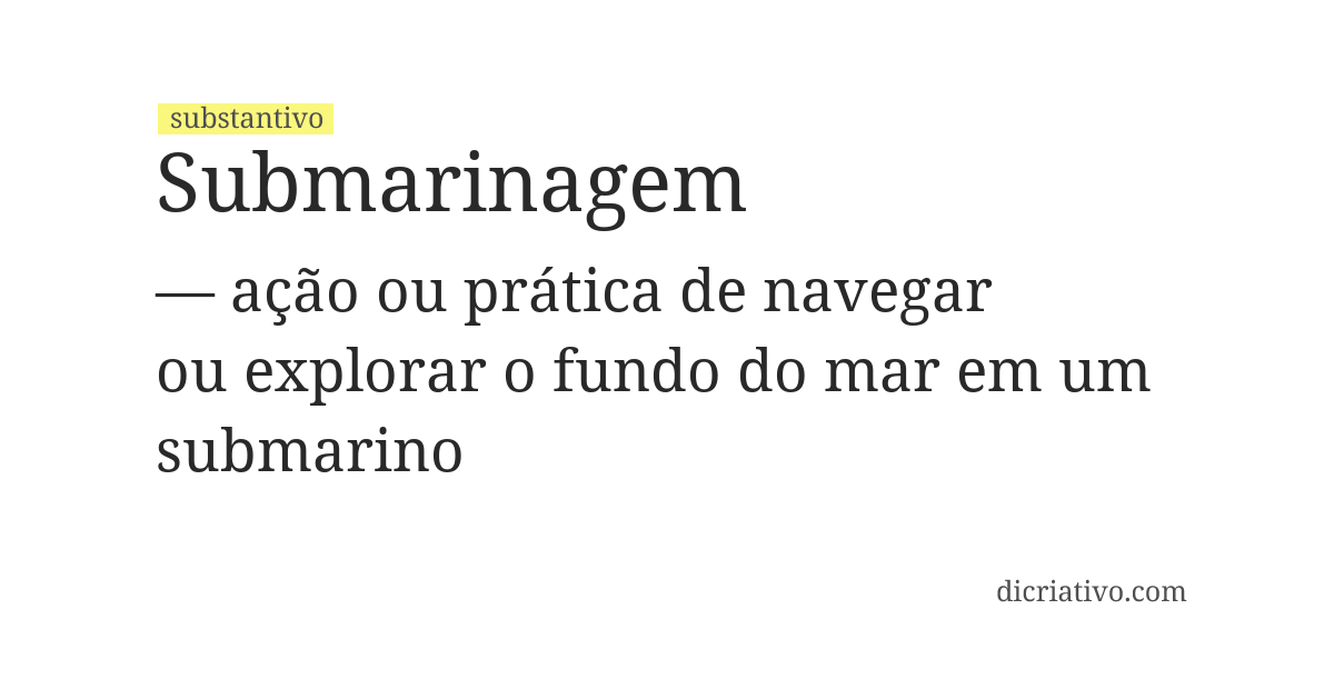 Significado de submarinagem