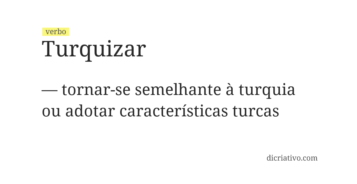 Significado de turquizar