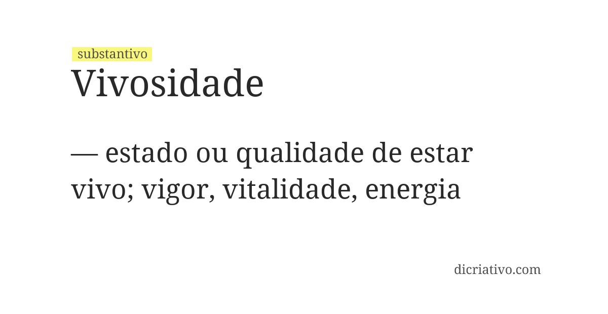 Significado de vivosidade