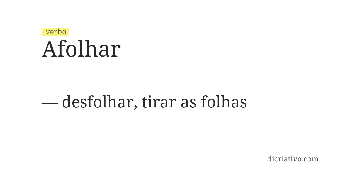Significado de afolhar