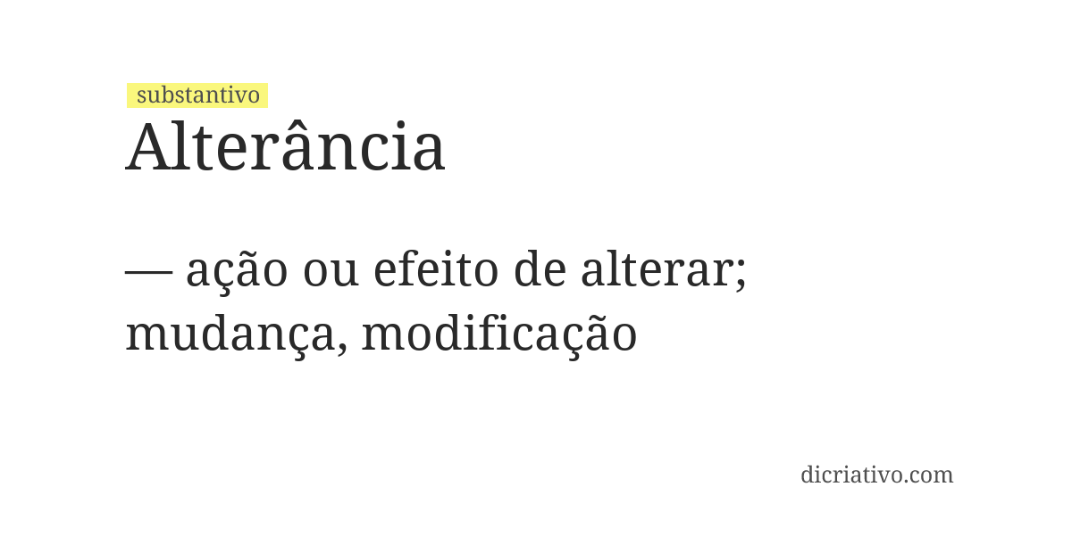 Significado de alterância