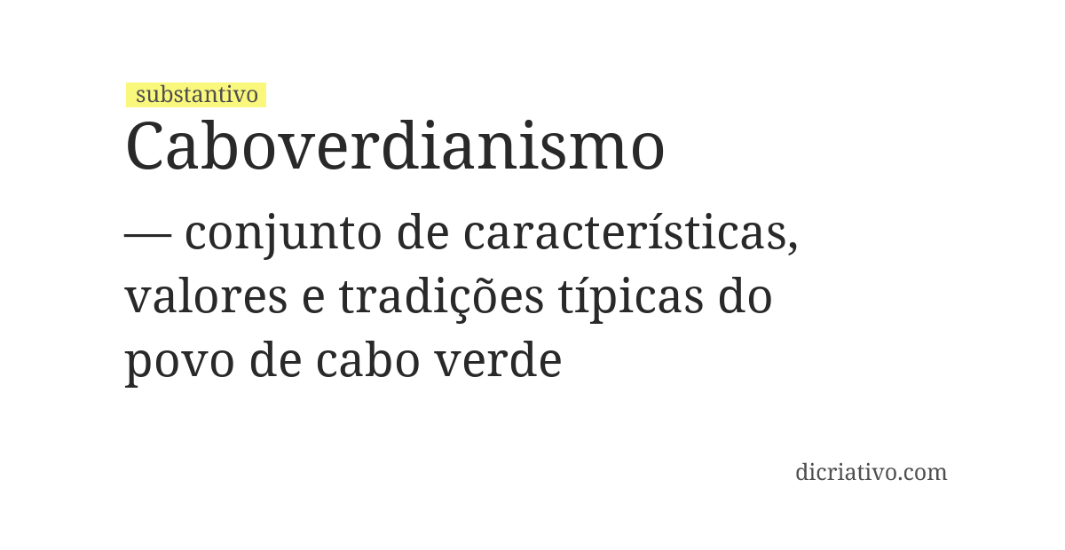 Significado de caboverdianismo