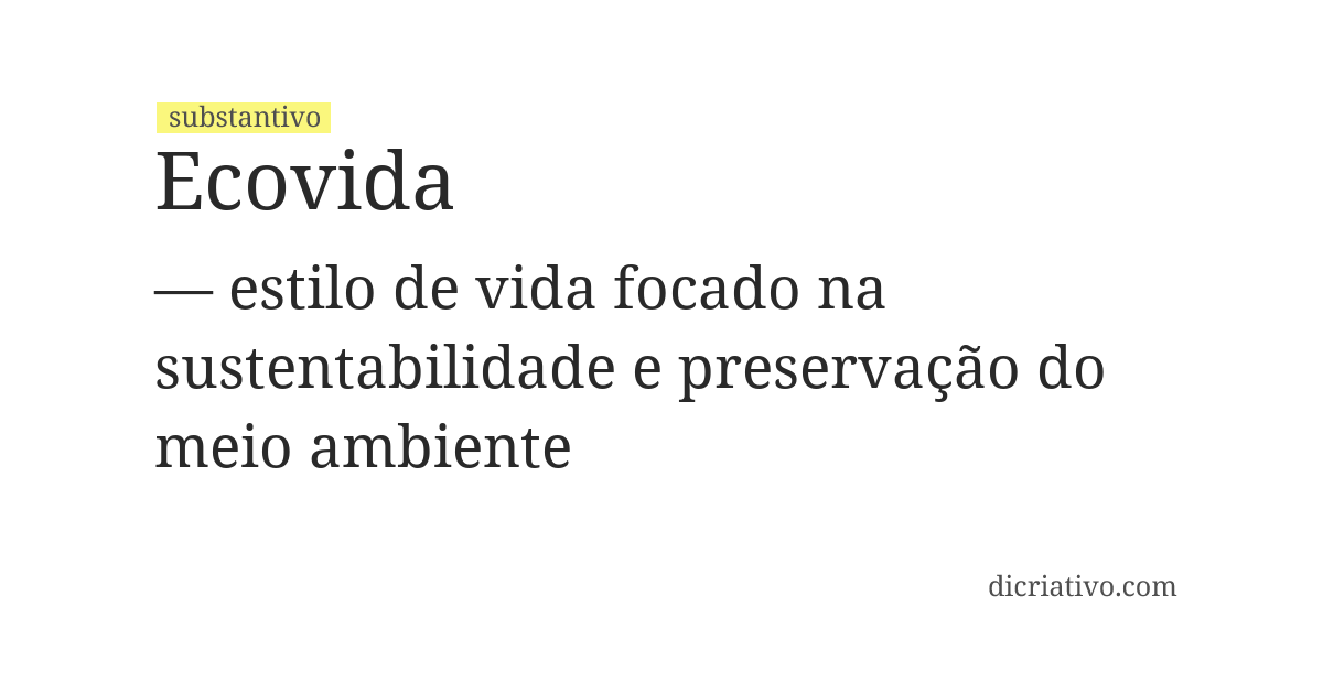 Significado de ecovida