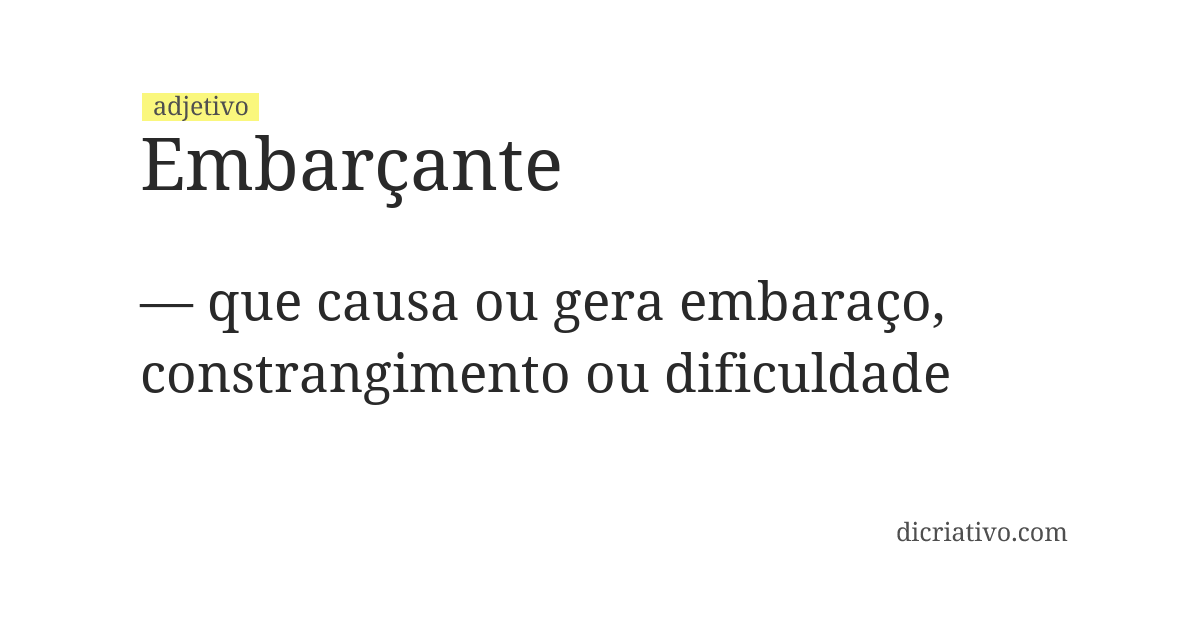 Significado de embarçante