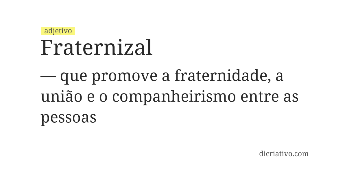 Significado de fraternizal