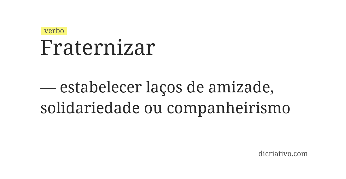 Significado de fraternizar