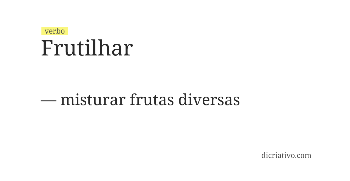 Significado de frutilhar