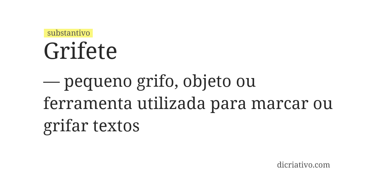 Significado de grifete