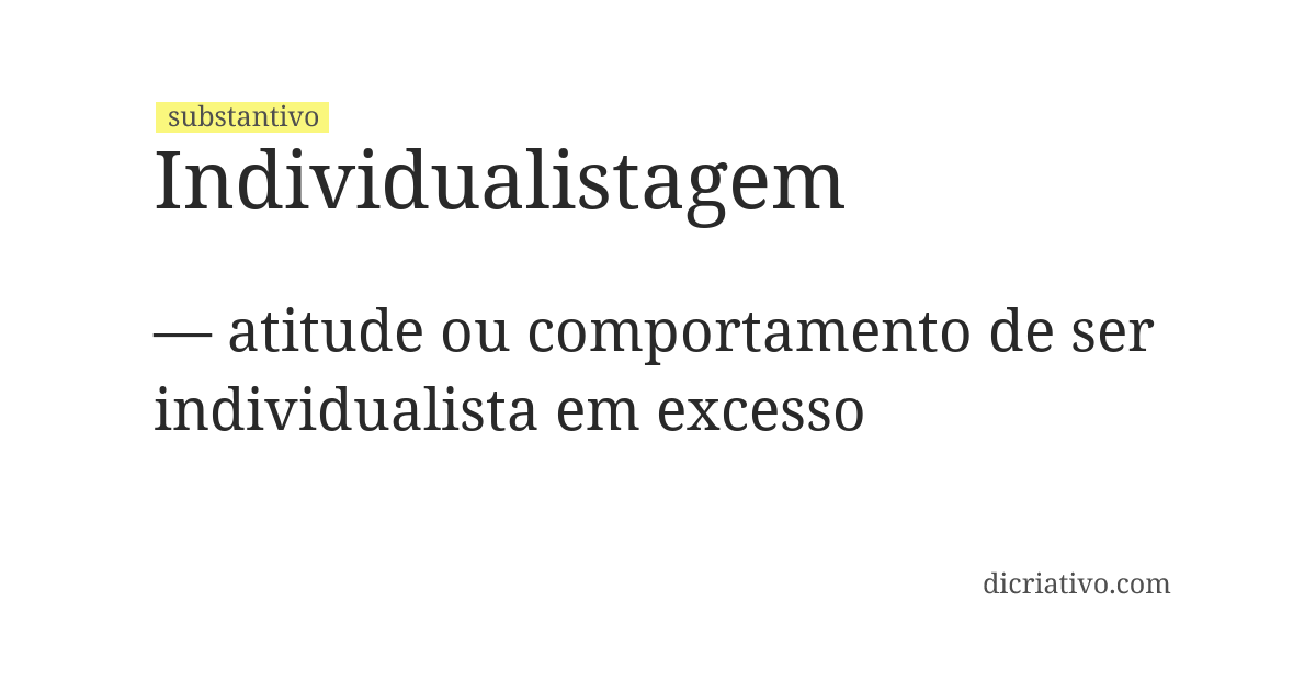 Significado de individualistagem