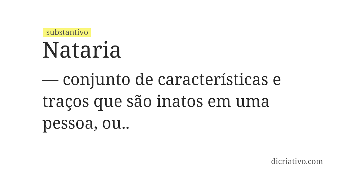 Significado de nataria