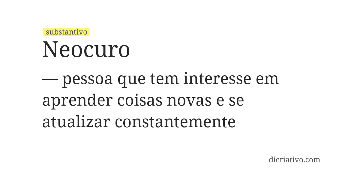 Significado de neocuro