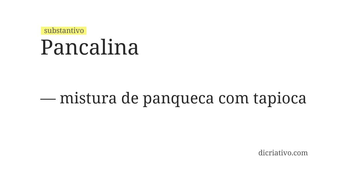 Significado de pancalina
