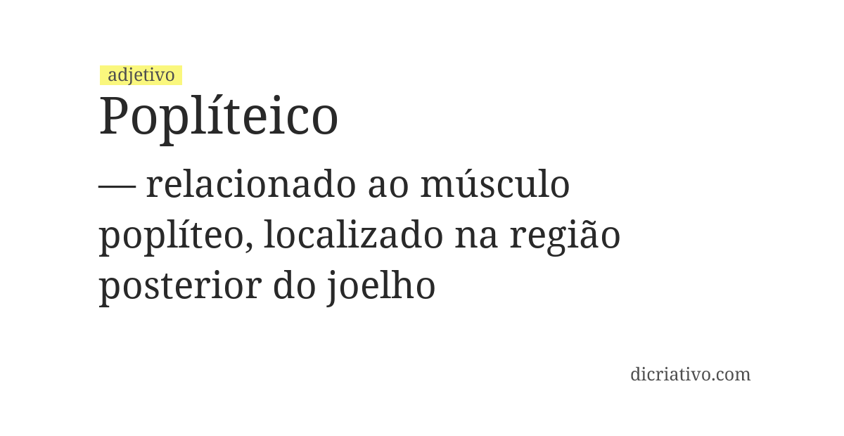 Significado de poplíteico
