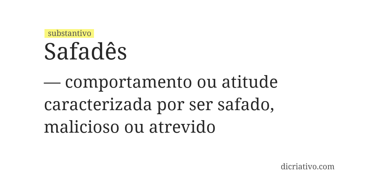 Significado de safadês