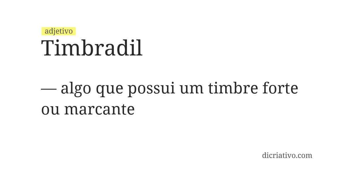 Significado de timbradil
