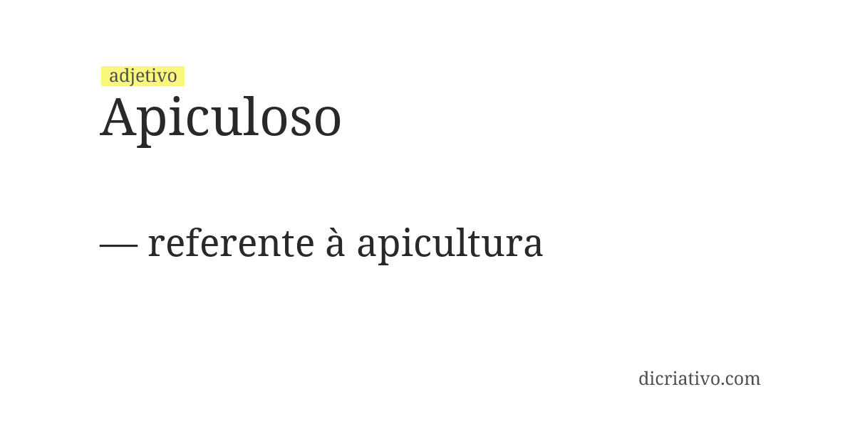 Significado de apiculoso
