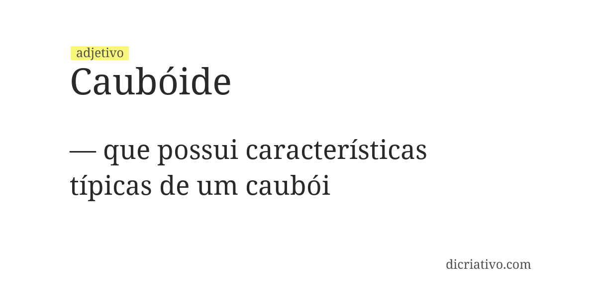 Significado de caubóide